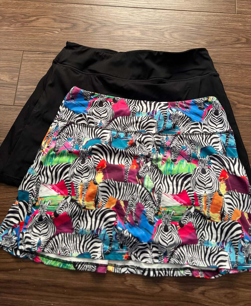 Fulbelle and popilush Athletic Skort Size M/L Multicolor Zebra Print Lot of 2